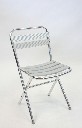Chair, Cafe, FOLDING, SQUARE BACK, 3-SLAT SEAT, NO ARMS, ALUMINUM, SILVER