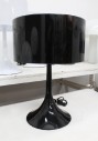 Lighting, Lamp, MODERN, TABLE LAMP W/TULIP BASE, DRUM SHADE, GLOSSY FINISH - Shade Is Included & Specific To This Lamp, METAL, BLACK