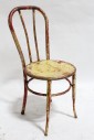 Chair, Dining, BENTWOOD STYLE,NO ARMS,VINTAGE, DISTRESSED/AGED (Condition May Be Slightly Different Than Pictured) , METAL, RED