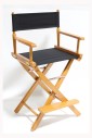 Chair, Folding, DIRECTOR, BLACK CANVAS SEAT & BACK, OAK FRAME W/FOOT REST, WOOD, BLACK