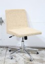 Chair, Office, BEIGE TWEED SEAT, NO ARMS, 5 PRONG ROLLING CHROME BASE, FABRIC, BEIGE