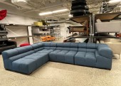 Sofa, Sectional, MODERN COUCH COMPONENT, INTERCHANGABLE SEATING MIDDLE MODULE, FABRIC, BLUE