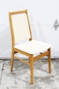 Chair, Dining, VINTAGE DANISH, CREAM TERRYCLOTH UPHOLSTERED SEAT & BACK, WOOD, BROWN