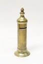 Decorative, Shapes, VINTAGE, TRENCH ART, COIN BANK, CYLINDER W/COIN SLOT & ROUND BASE, METAL, BRASS