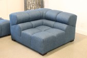 Sofa, Sectional, MODERN COUCH COMPONENT, INTERCHANGABLE SEATING CORNER MODULE, FABRIC, BLUE