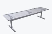 Bench, Misc, 6FT, PERFORATED MESH SEAT, 2 LEGS, METAL, GREY
