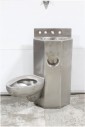 Plumbing, Toilet , INSTITUTIONAL/PRISON TOILET/SINK UNIT, BRUSHED FINISH, ANGLED/SIDE MOUNTED TOILET , STAINLESS STEEL, GREY