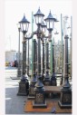 9.5FT, 4 GLOBE TOP, TRADITIONAL/VICTORIAN/TUDOR LOOK, STRAIGHT FLUTED STREET LIGHT/LAMP POLE (JUST POLE IS 88") W/URN BASE, Lighting & Candles