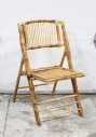 Chair, Folding, VINTAGE, WRAPPED CORNERS, INDOOR / OUTDOOR, AGED - Mismatched Set - Condition & Height (34-35") Slightly Different On All, BAMBOO, BROWN