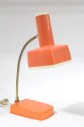 Lighting, Lamp, TABLE, VINTAGE, RETRO, ON/OFF KNOB ON SHADE, 15" FLEXIBLE GOOSENECK, 5x8" BASE, PLASTIC, ORANGE