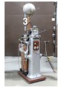 Industrial, Miscellaneous, ANTIQUE / INDUSTRIAL / STEAMPUNK / FANTASY STYLE FREESTANDING UNIT, 18x27" ROLLING WOOD BASE, WOOD & METAL COLUMNS & PANELS W/CONTROLS, METAL SPHERE, GLASS BALL, COPPER COIL, BRASS PIPING, KNOBS & HANDLES, TESLA COIL ELECTRICITY CONTRAPTION OR SIMILAR, WOOD, BROWN