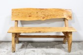 Bench, Rustic, CARVED, HANDCRAFTED, GLOSS FINISH, RUSTIC, LOG, WOOD, BROWN