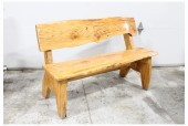 Bench, Rustic, CARVED, HANDCRAFTED, GLOSS FINISH, RUSTIC, LOG, WOOD, BROWN