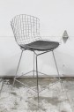 Chair, Side, BAR HEIGHT, GRID OF WELDED STEEL RODS, CURVED SEAT - (Mismatched Set Of 5 - Height Of Seat Back 36-40" On All), METAL, SILVER