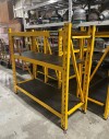 Shelf, Metal, INDUSTRIAL / HEAVY DUTY / COMMERCIAL GRADE UTILITY RACK, YELLOW W/BLACK ENDS & SHELVES , METAL, YELLOW