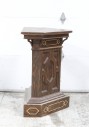 Podium, Misc, LECTERN, INSET WOOD PANELS, GOLD DETAILS, ANGLED / MULTI SIDED SHAPE, WOOD, BROWN