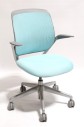 Chair, Office, RUBBER FRAME W/VINYL SEAT,ERGONOMIC, ROLLING, 5 WHEEL BASE, PLASTIC, GREEN