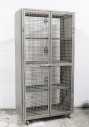 Locker, Misc, GUN CABINET OR SIMILAR, DOUBLE MESH DOORS W/LATCH ON FRONT & BACK, ROLLING, Condition Not Identical To Photo, METAL, GREY