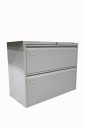 Cabinet, Filing, LIGHT COLOUR, PLAIN, OFFICE LATERAL FILES W/2 DRAWERS, METAL, GREY