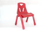 Chair, Child's, SMALL, KID SIZE, PLASTIC SEAT, METAL LEGS, SCHOOL/DAYCARE ETC., STACKABLE, PLASTIC, RED