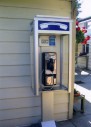 Phone, Payphone, OUTDOOR, FREESTANDING PEDESTAL BOOTH, CIRCA 1985, SIGNAGE, PUBLIC, EXTERIOR - Phones Rent Separately, METAL, SILVER