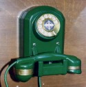 ANTIQUE, DARK GREEN, WALLMOUNT, BRASS ROTARY DIAL & TRIM ON HANDSET, CIRCA 1935, Electronics & Appliances