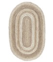 Rug, Coil, APPROX. 8FT x 10FT, OVAL BRAIDED COIL AREA RUG, JUTE, BROWN TONES, BROWN