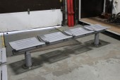 Bench, Seats, 4 SEAT, MODERN, BACKLESS, 3 ROUNDED ARM RESTS, METAL, GREY