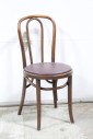 Chair, Dining, ANTIQUE BENTWOOD, "HAIRPIN" STYLE, NO ARMS, PURPLE PADDED SEAT, AGED, WOOD, BROWN