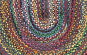 Rug, Coil, 7FT x 9FT, OVAL, HAND BRAIDED, FABRIC, MULTI-COLORED