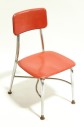 Chair, Child's, VINTAGE, SMALL, KID SIZE, PLAIN SEAT & BACK, METAL LEGS, SCHOOL / DAYCARE ETC., STACKABLE, PLASTIC, RED