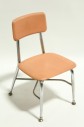 Chair, Child's, VINTAGE, SMALL, KID SIZE, PLAIN SEAT & BACK, METAL LEGS, SCHOOL / DAYCARE ETC., STACKABLE, PLASTIC, PINK