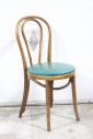 Chair, Dining, ANTIQUE BENTWOOD, "HAIRPIN" STYLE, NO ARMS, GREEN PADDED SEAT, AGED, WOOD, BROWN