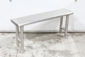 Bench, Misc, RECTANGULAR TOP, BOLTABLE LEGS, STAINLESS STEEL, SILVER