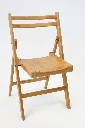 Chair, Folding, SLAT SEAT, PLAIN - Mismatched Set - Appearance & Measurements Slightly Different On Some, WOOD, BROWN