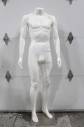 Store, Mannequin, MALE MANNEQUIN ON 15x15" STAND, NO HEAD, REMOVEABLE ARMS, PLASTIC, WHITE