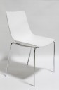 Chair, Dining, MODERN, MOLDED CURVED PLASTIC SEAT, STAINLESS LEGS, STACKABLE, PLASTIC, WHITE