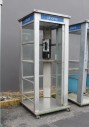 Phone, Booth, FULL SIZE 7FT OUTDOOR PUBLIC / STREET FREESTANDING TELEPHONE BOOTH, CIRCA 1975 - Shown W/Phone(s) - Phones Rent Separately, METAL, GREY