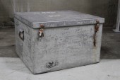 Case, Misc, EQUIPMENT CASE,END HANDLES,RUSTY LATCHES, AGED , METAL, SILVER