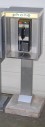 Phone, Payphone, OUTDOOR, PARTIAL BOOTH / SURROUND W/PLEXI SIDES, STAINLESS LOWER SHELF, WALL OR PEDESTAL MOUNT, PUBLIC, CIRCA 1980 - Phones & Bases Rent Separately, METAL, GREY