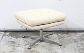 Stool, Ottoman, TEXTURED FABRIC, 1 CUSHION, 4 PRONG ALUMINUM BASE, VINTAGE SCANDINAVIAN DESIGN, MID CENTURY, IN THE STYLE OF ALF SVENSSON MODEL FORM 7 FOR DUX, FABRIC, BEIGE