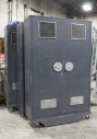 Cabinet, Misc, RECTANGULAR INDUSTRIAL CABINET / LOCKER, XL 2 DOOR FREESTANDING UNIT, MESH PANELS, AGED, SCUFFED, ROLLING - Condition May Not Be Identical To Photo, *Handle Missing From This Unit*, METAL, GREY