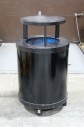 Garbage, Bins, PUBLIC WASTE CAN, CYLINDRICAL, COVERED RING TOP, METAL, BLACK