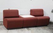 Chair, Misc, PART OF SECTIONAL, MODERNIST CHAIR OR BENCH COMPONENT, SCULPTURAL, CURVILINEAR, HOME / OFFICE / BUSINESS / INSTITUTIONAL, WAITING AREA / LOBBY, JOHN MASHERONI FOR VECTA, ITALY STEELCASE - See Photo For Entire Configuration, FABRIC, BURGUNDY