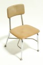 Chair, Child's, VINTAGE, SMALL, KID SIZE, PLAIN SEAT & BACK, METAL LEGS, SCHOOL / DAYCARE ETC., STACKABLE, PLASTIC, BROWN