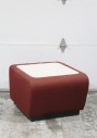 Table, Misc, PART OF SECTIONAL, MODERNIST TABLE COMPONENT, SCULPTURAL, CURVILINEAR, HOME / OFFICE / BUSINESS / INSTITUTIONAL, WAITING AREA / LOBBY, JOHN MASHERONI FOR VECTA, ITALY STEELCASE - See Photo For Entire Configuration, FABRIC, BURGUNDY